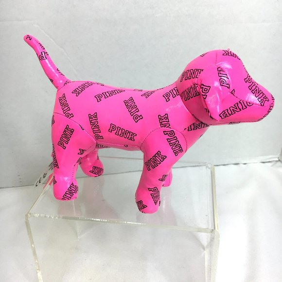 Victoria Secrets Pink Stuffed Plush Vinyl Dog 2015 - Picture 3 of 11